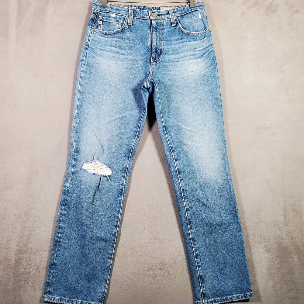 AG Adriano Goldschmied Isabelle Jeans Women 29R Blue High Rise Straight Crop